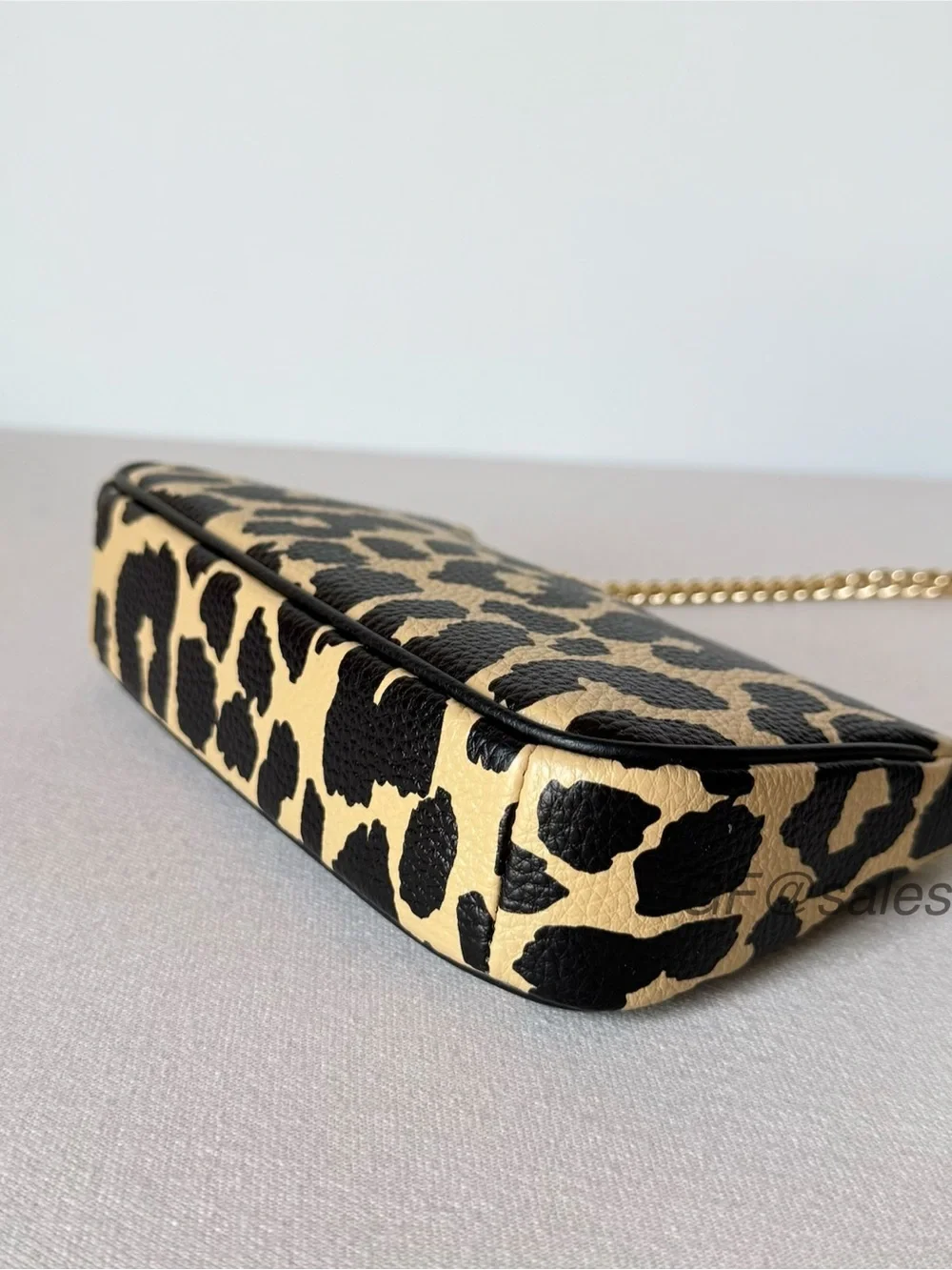 NWT Coach Nolita 19 Wristlet Small Bag Leopard Print Gold/Black Tan + extender